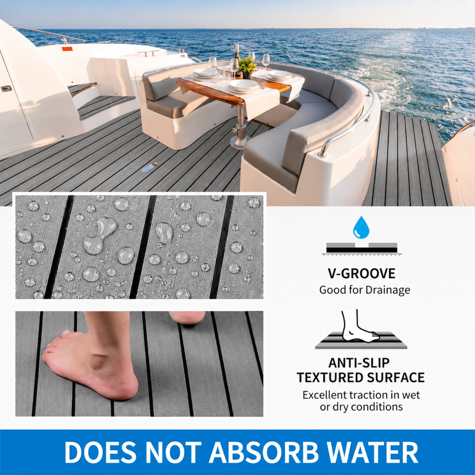 Classic Faux Teak EVA Foam Boat Flooring