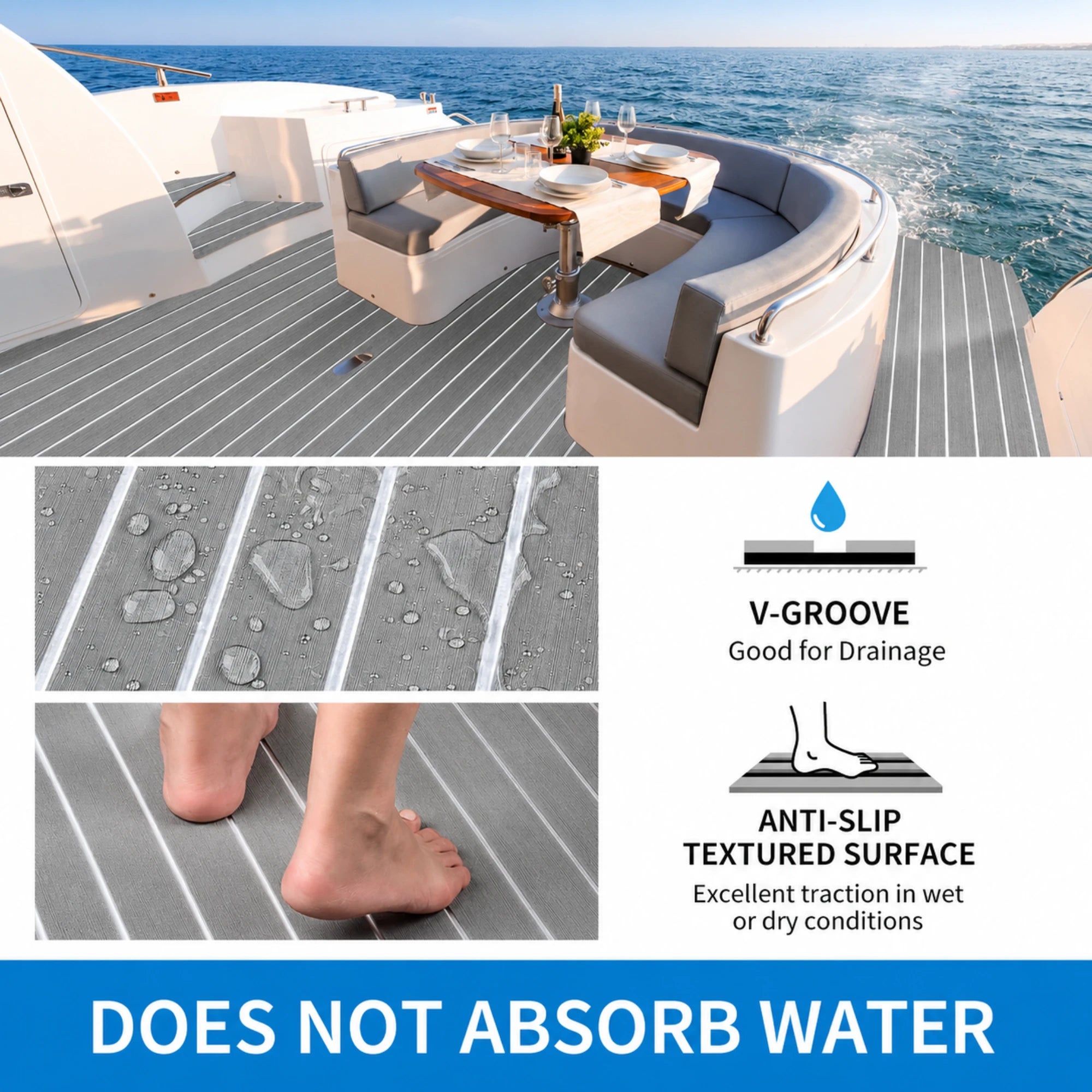 Classic Faux Teak EVA Foam Boat Flooring