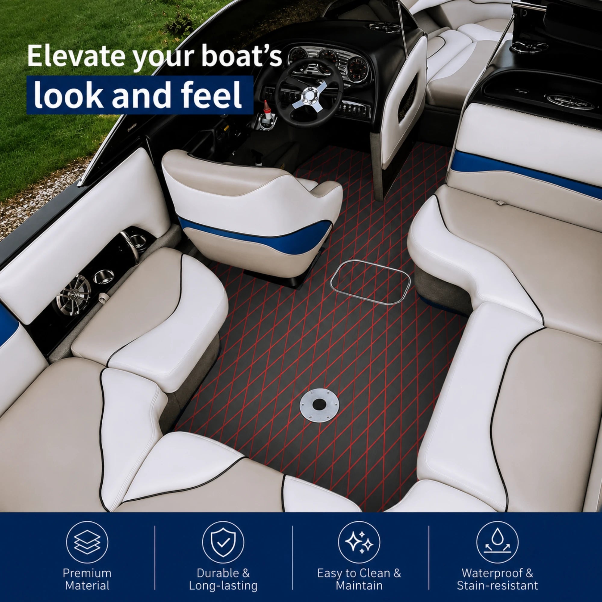 PoseidonDeck Diamond EVA Foam Boat Flooring