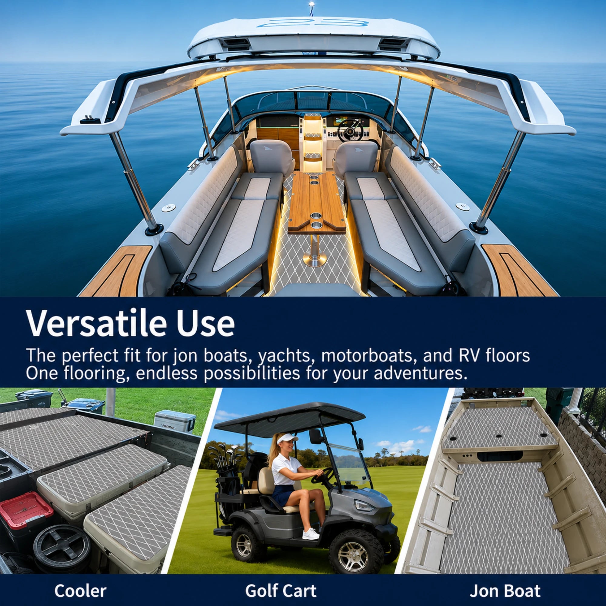 PoseidonDeck Diamond EVA Foam Boat Flooring