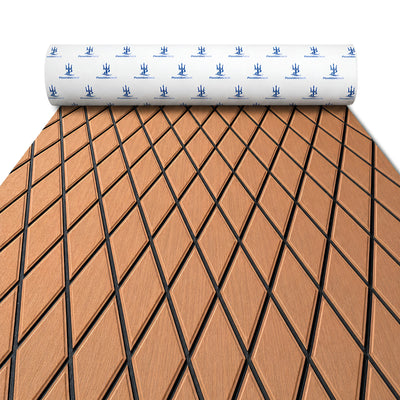 PoseidonDeck brown black diamond EVA foam boat flooring sheet for non-slip marine deck flooring 