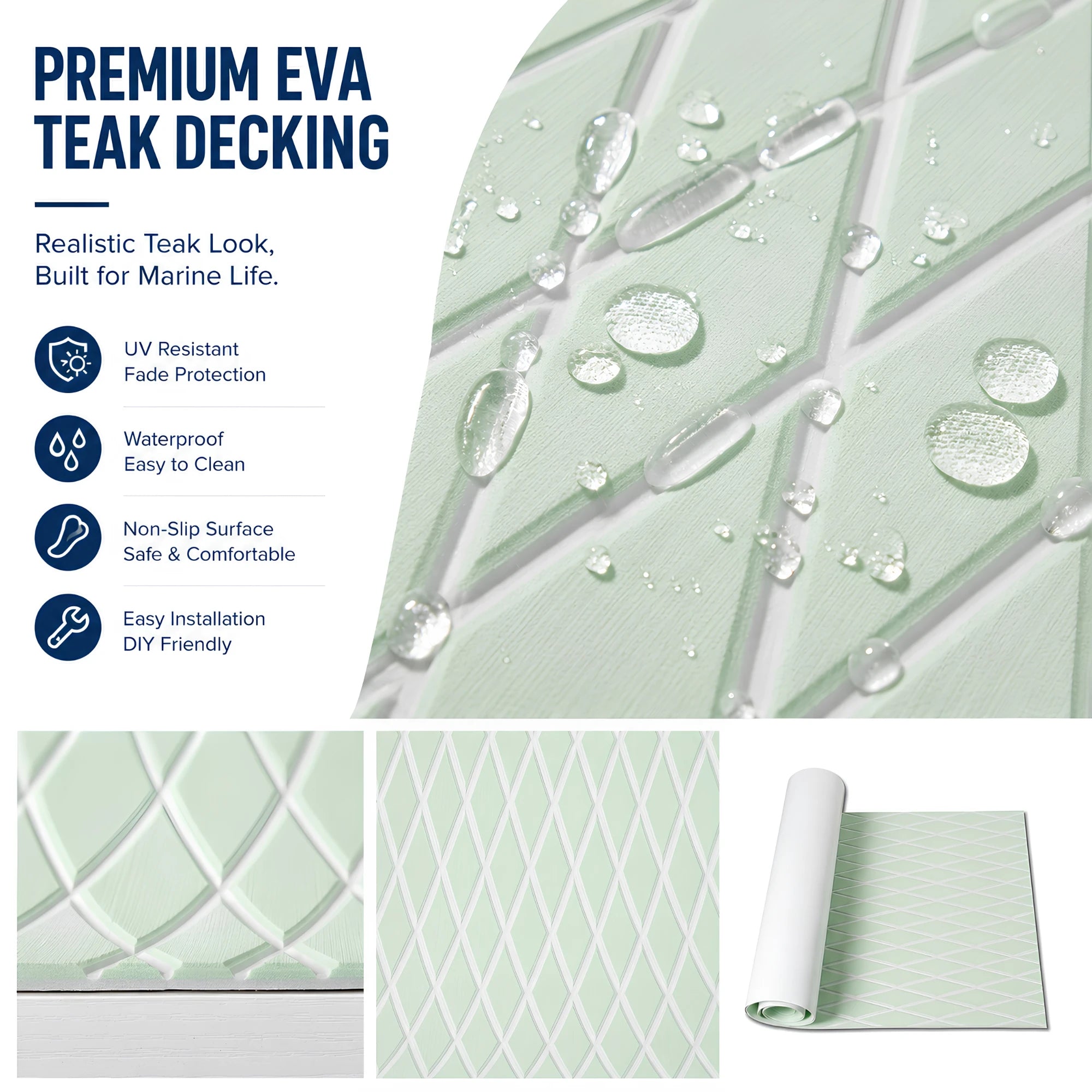 PoseidonDeck Diamond EVA Foam Boat Flooring