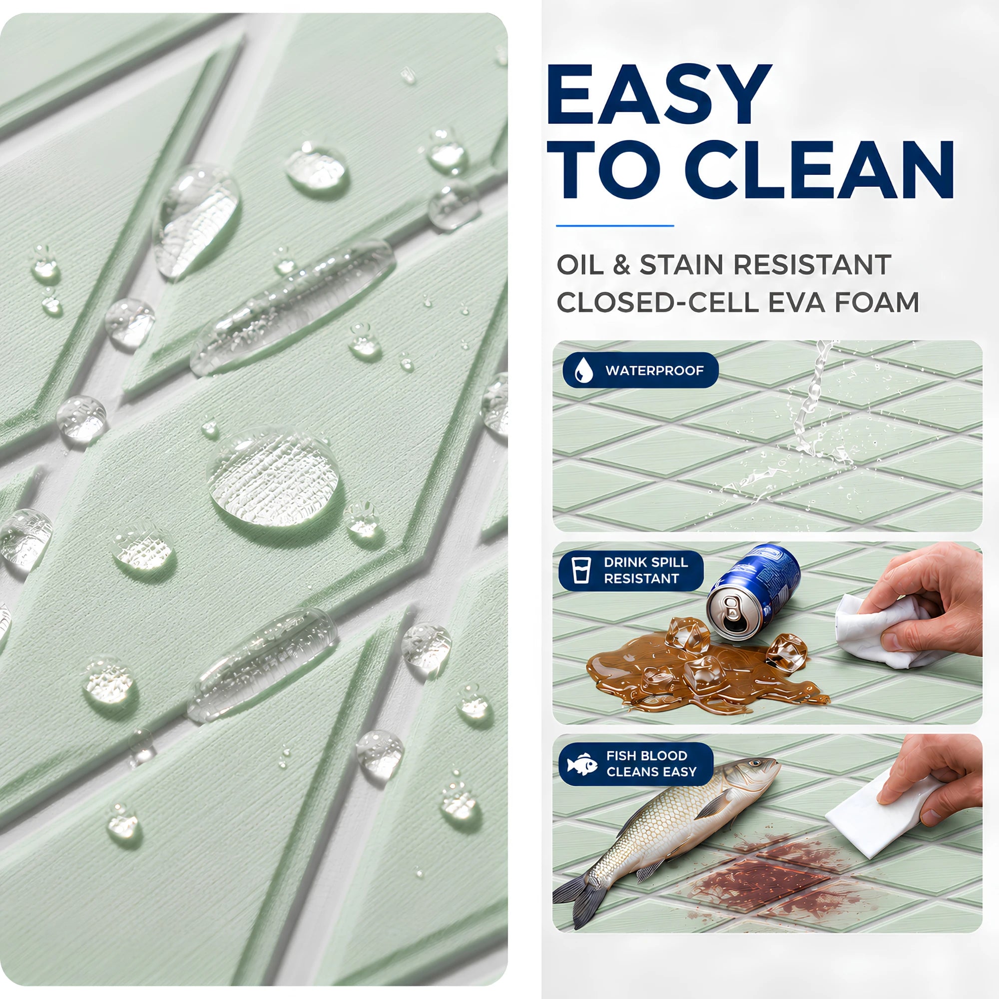 PoseidonDeck Diamond EVA Foam Boat Flooring
