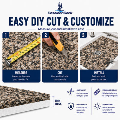 Beach camo EVA foam boat flooring DIY cut and install guide for boat decking