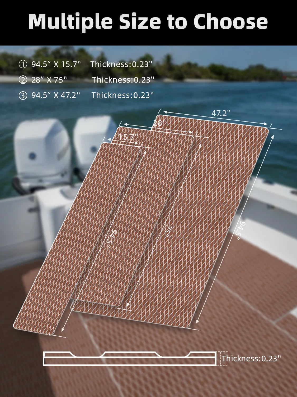 High-quality EVA Foam Boat Flooring Anti-UV 3000H Non-slip Sea Deck