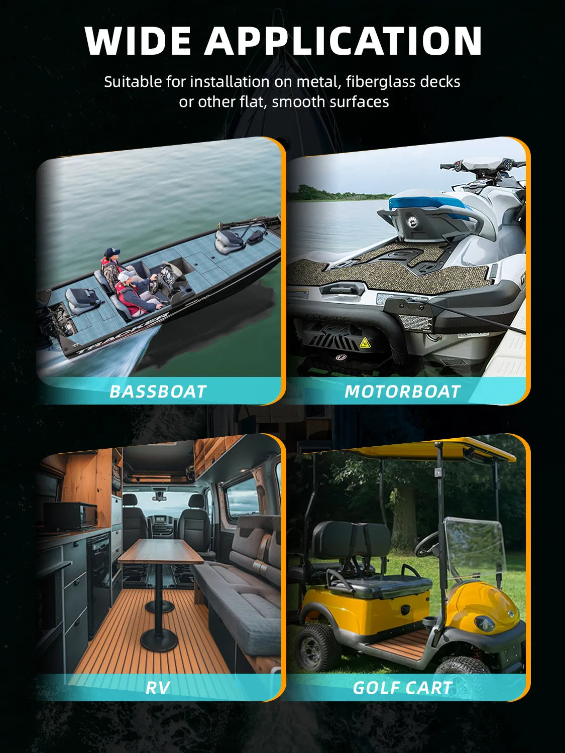 EVA Foam Boat Decking Anti-UV 3000H for Motorboat RV Yacht Kayak