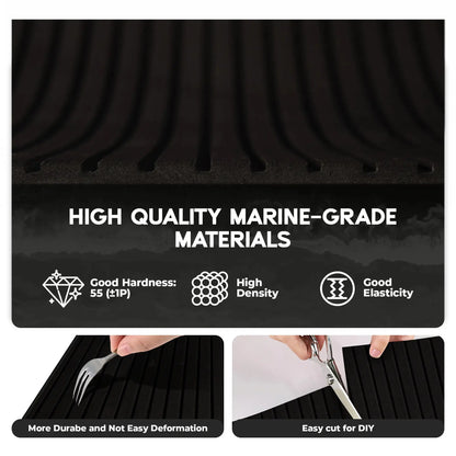Marine EVA Deck Pad with Black Teak Lines – Dark Gray 