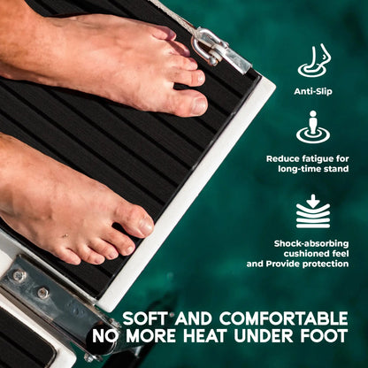 Self Adhesive EVA Flooring for Boat Decks – Gray Black 