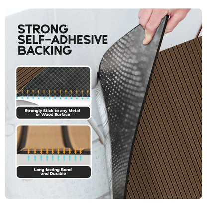 Waterproof EVA Foam Mat for Boat Decks – Coffee Stripe 