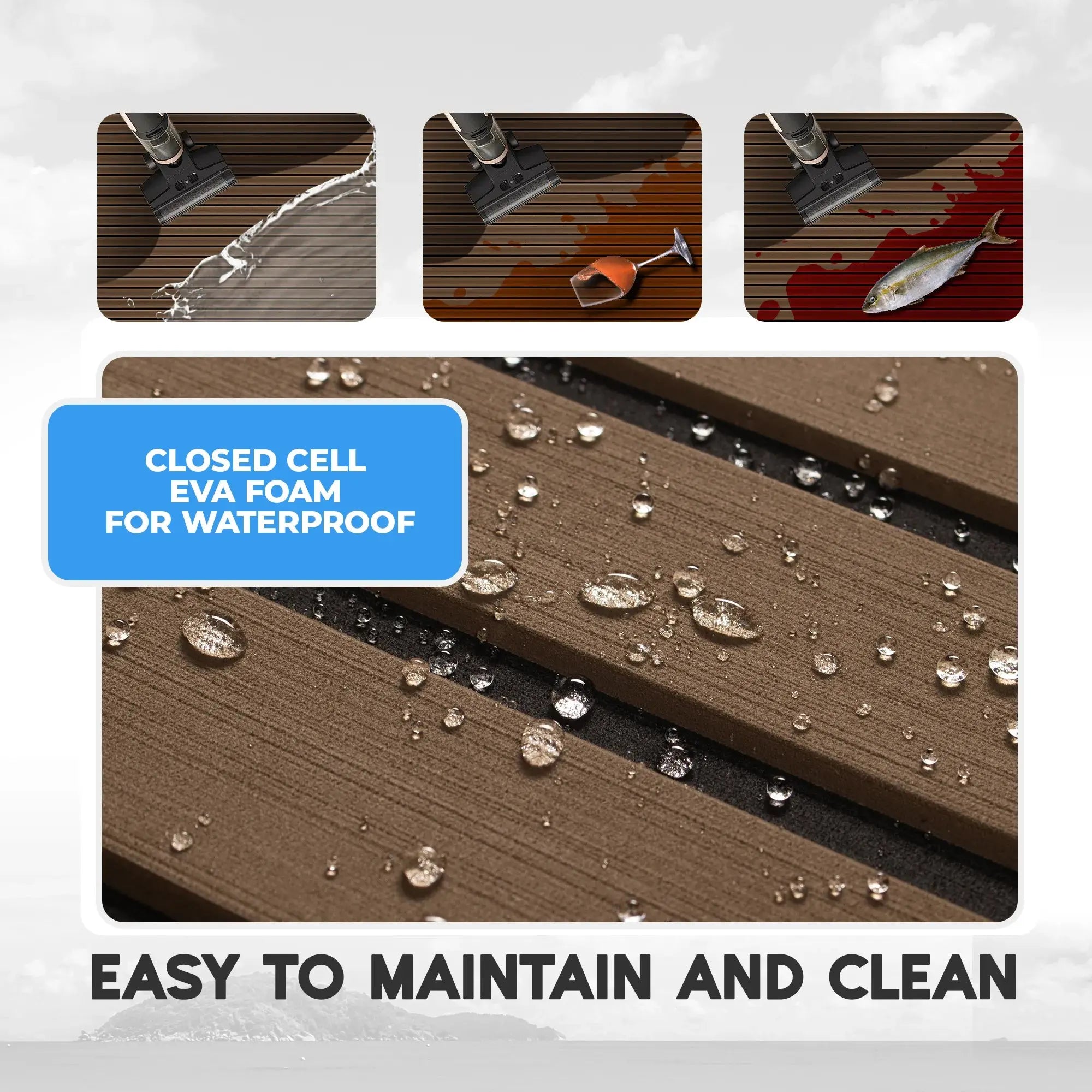 Brown EVA Marine Foam Mat for Fishing Boats 