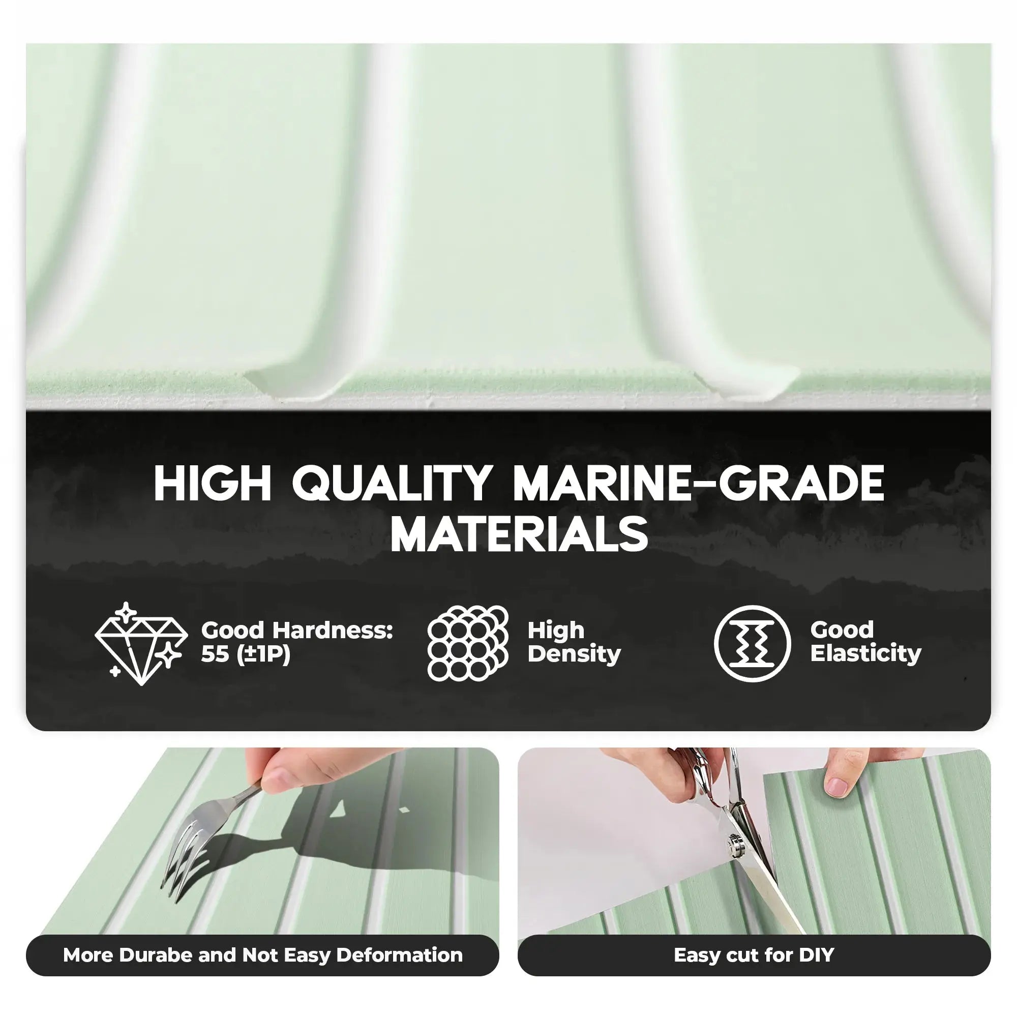 Non-Slip Marine EVA Pad in Glass Green – Close View 